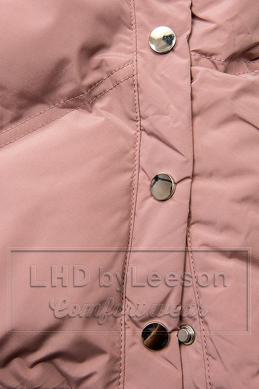 Różowa pikowana kurtka zimowa