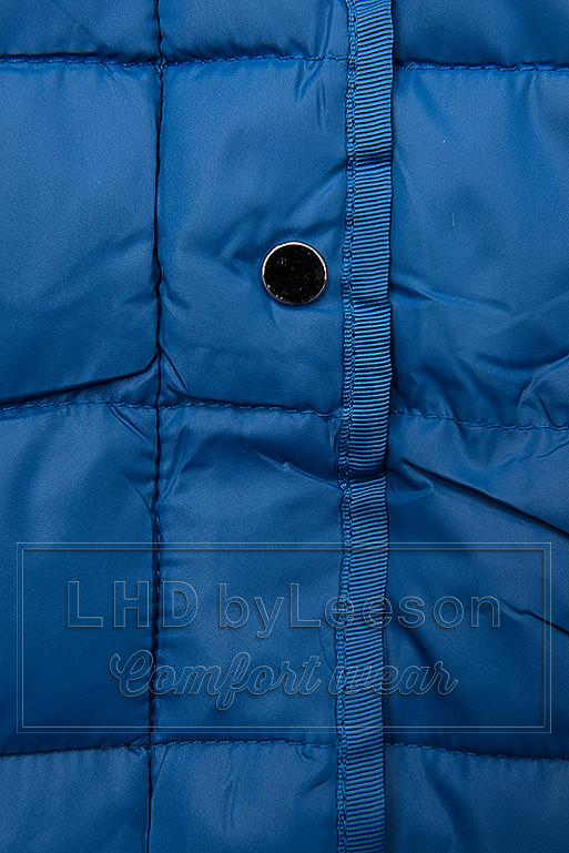 Kobaltowo-niebieska pikowana kurtka na sezon przejściowy
