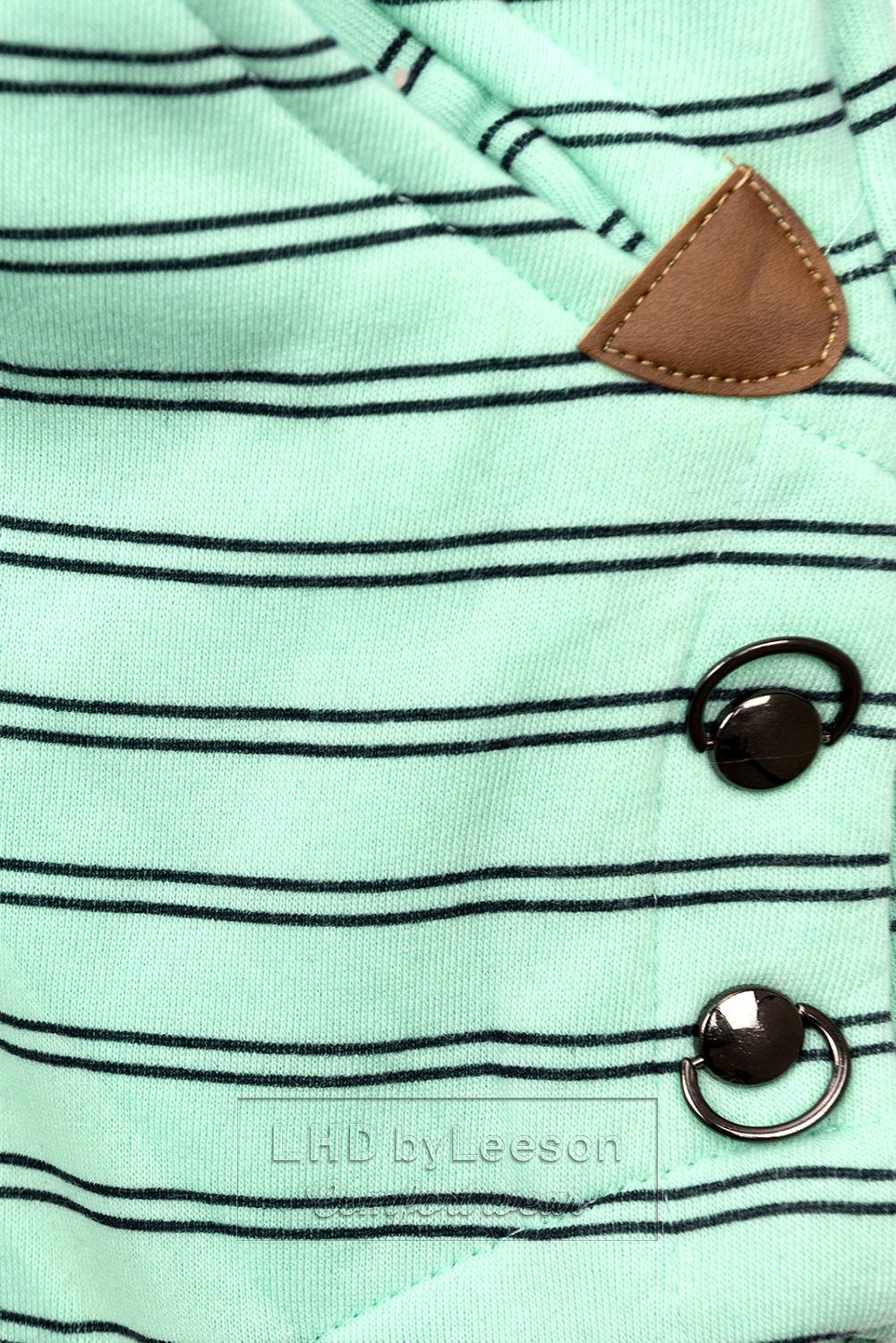 Miętowo-zielona bluza w paski