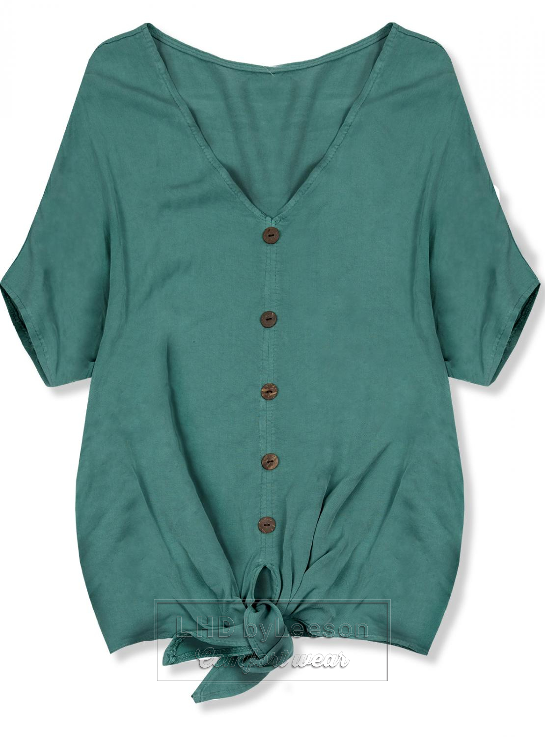 Zielona bluzka z wiązaniem
