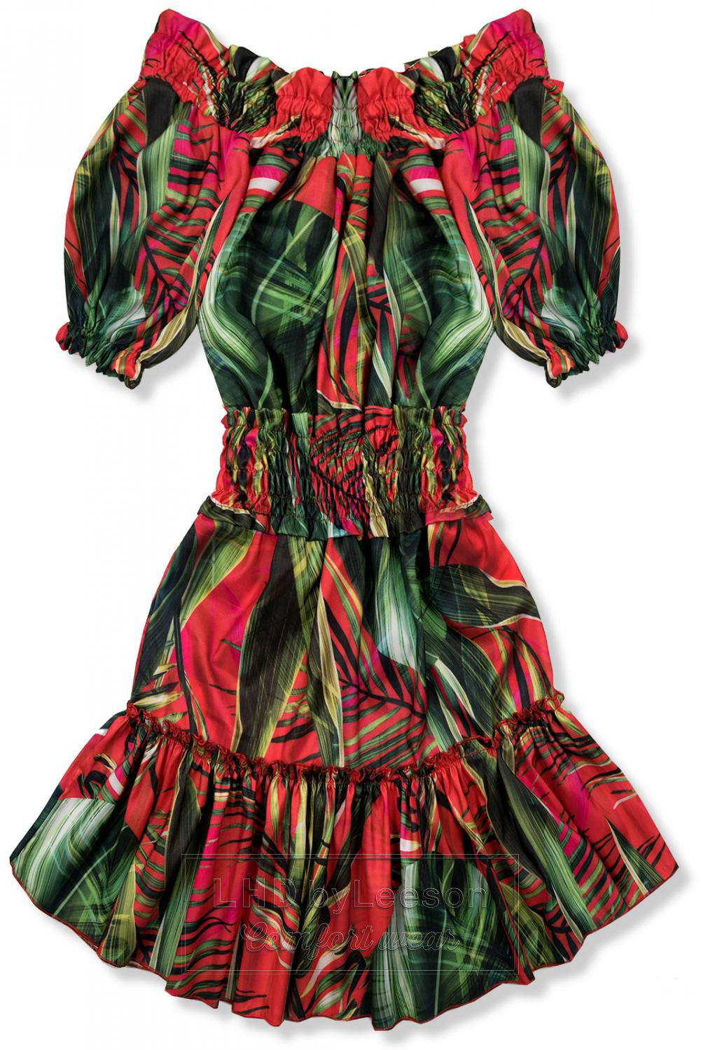 Czerwono-zielona sukienka Serena/O'la Voga