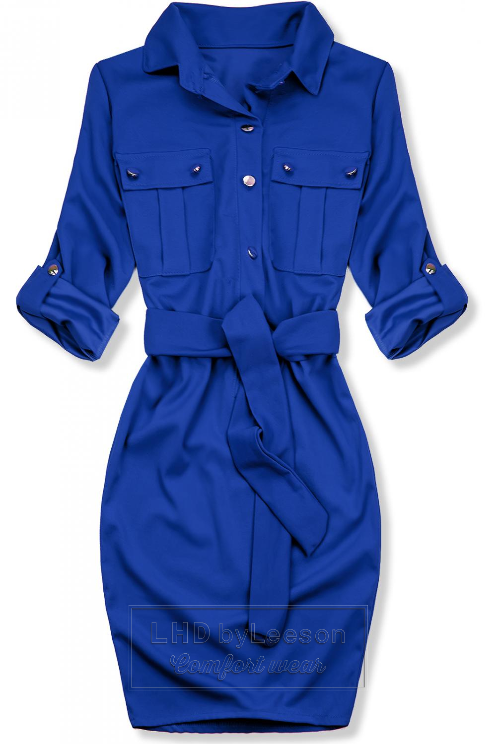 Niebieska basic koszulowa sukienka