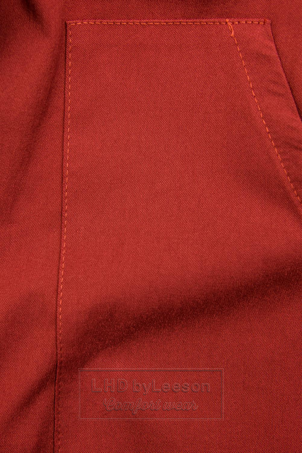 Ceglasto-czerwona sukienka basic