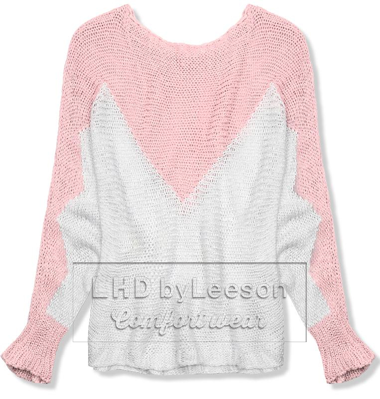 Różowy sweter z rękawami typu nietoperz