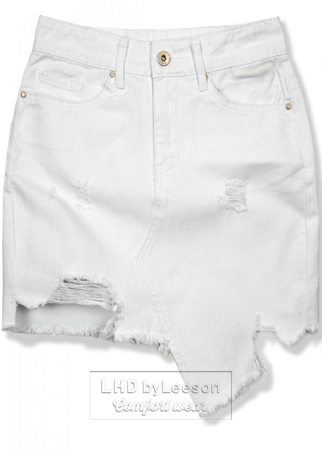 Biała jeansowa spódnica