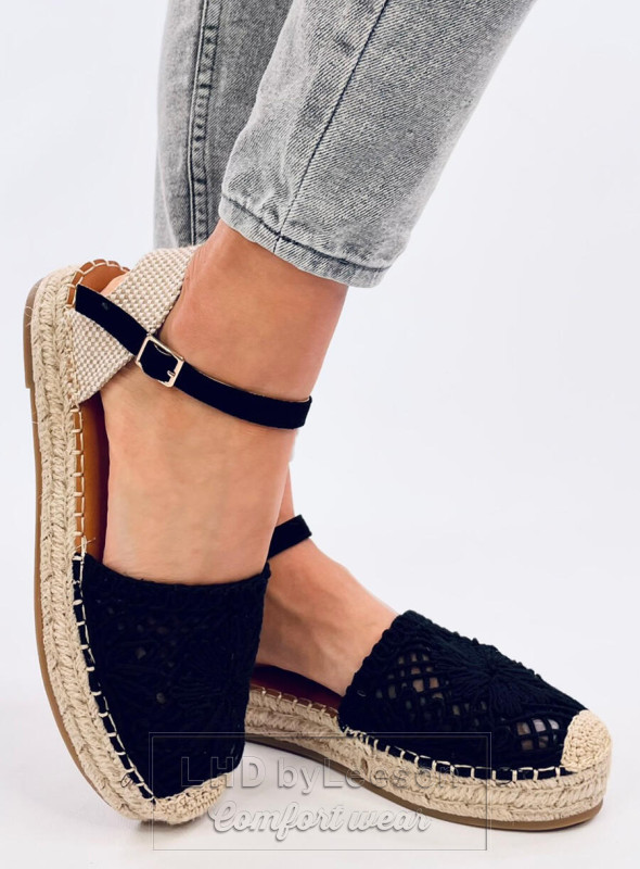 Sandałki ażurowe espadryle PREMAT BLACK