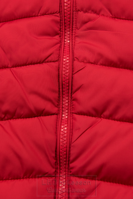 Przejściowa pikowana kurtka czerwona