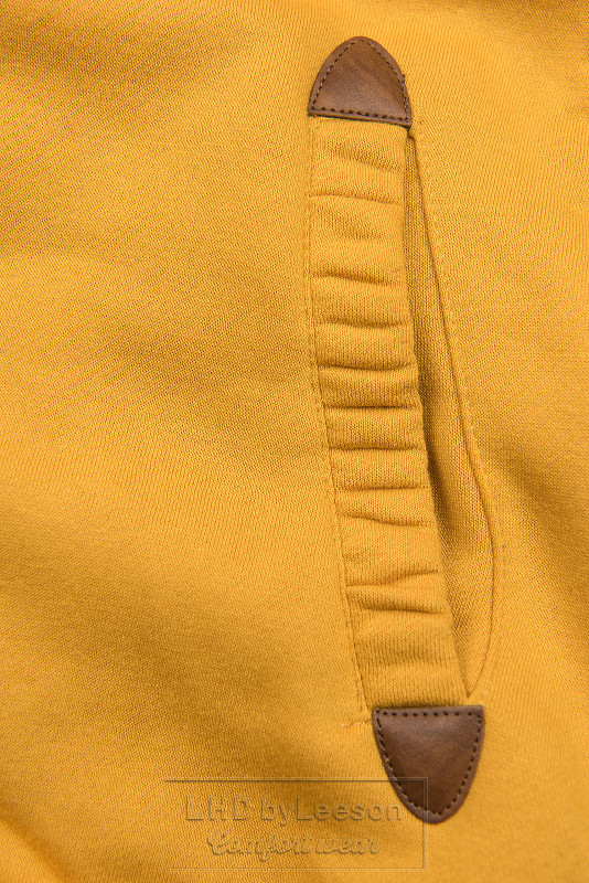 Żółta długa bluza z kapturem