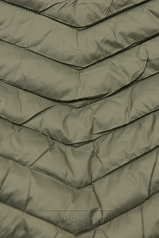 Oliwkowo-zielona kurtka z elastycznym pasem