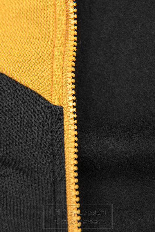 Trójkolorowy dresowy komplet żółta/beżowa/czarna