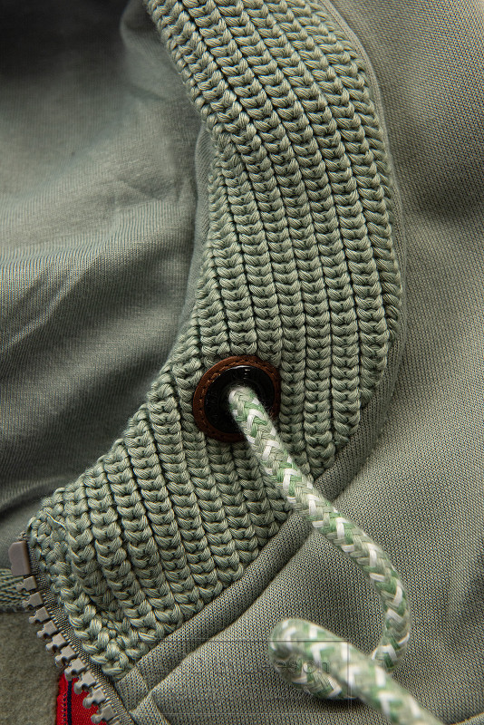 Oliwkowo - zielona  bluza z ozdobnym trykotem