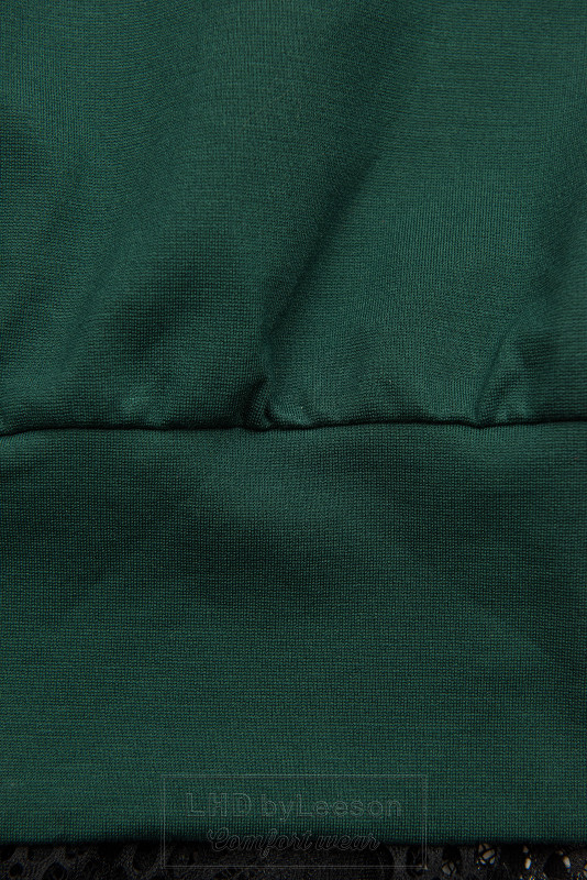 Zielona sukienka dresowa z koronką
