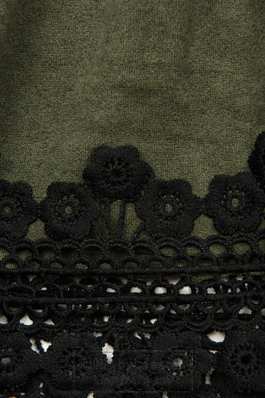 Army krótka sukienka z koronką