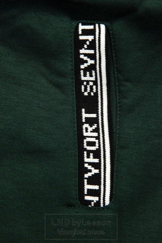 Szmaragdowo-zielona sportowa bluza o wydłużonym kroju