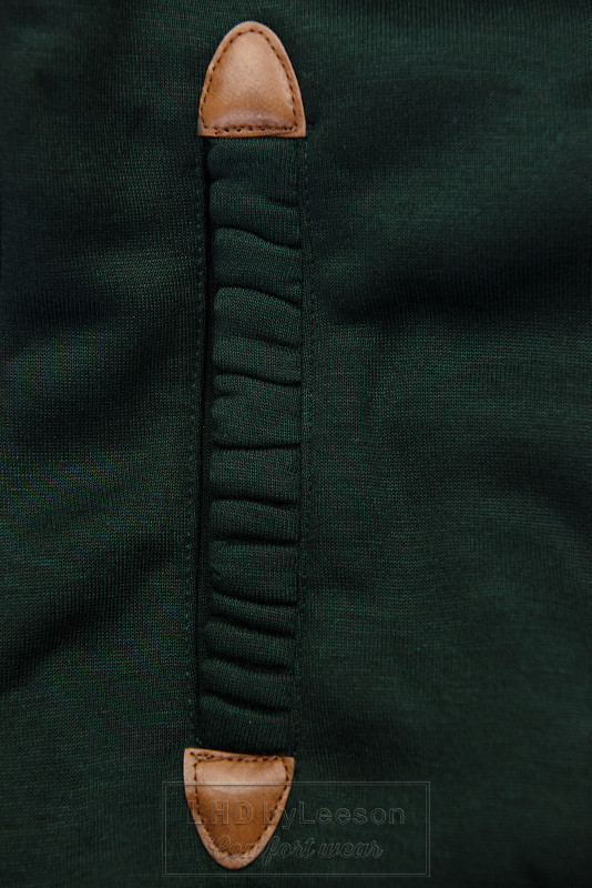 Szmaragdowo-zielona bluza z kolorową podszewką w kapturze