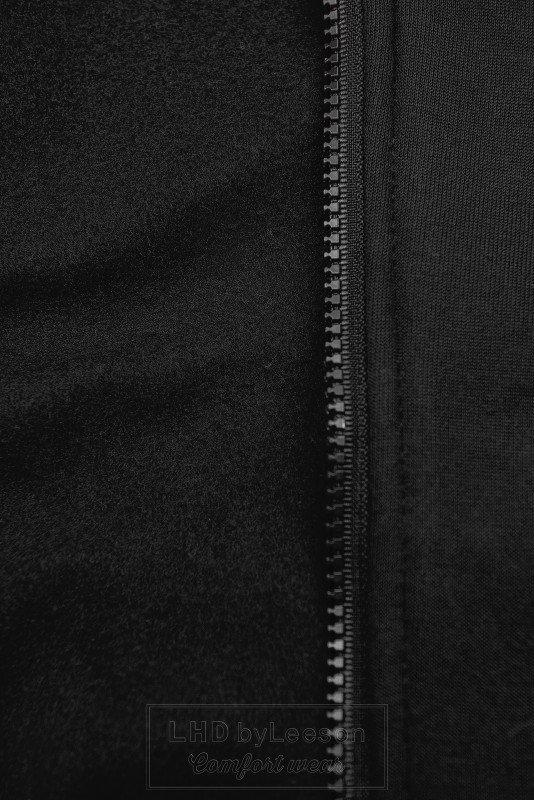 Czarna wydłużona bluza z kolorową podszewką