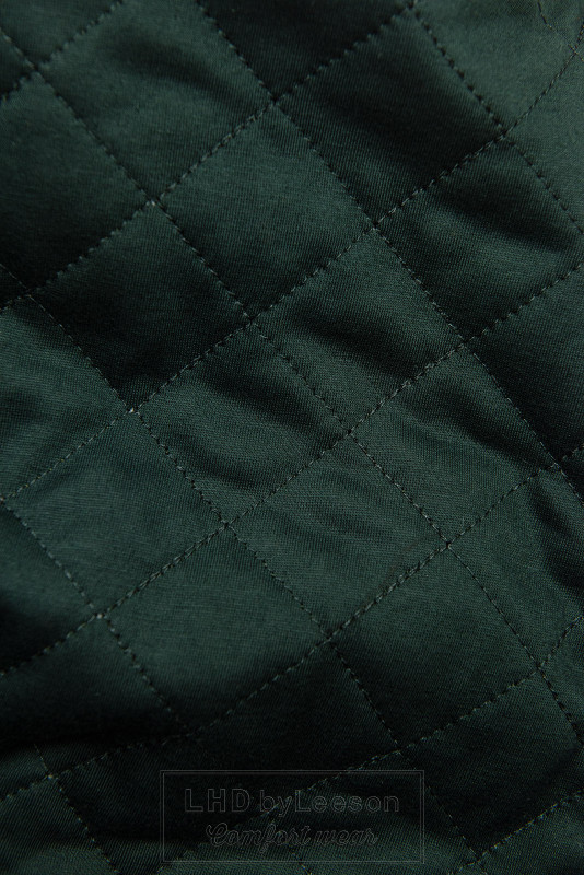 Szmaragdowo-zielona bluza z pikowanym kapturem