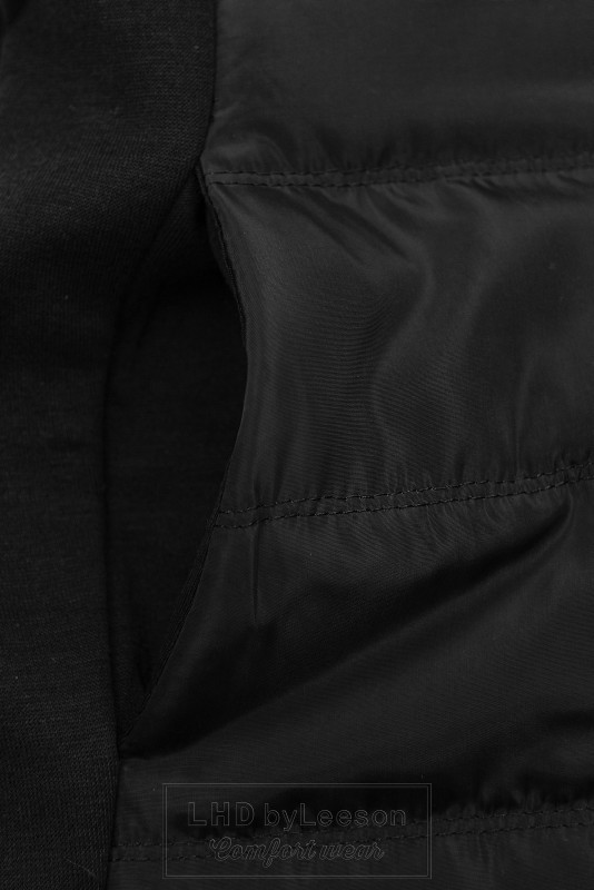 Czarna bluza z mieszanych materiałów