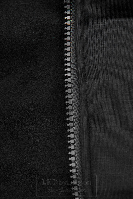 Czarna długa bluza z pikowanym kapturem