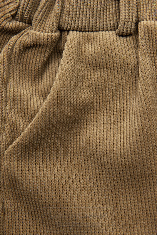 Brązowe wygodne spodnie z gumą w pasie