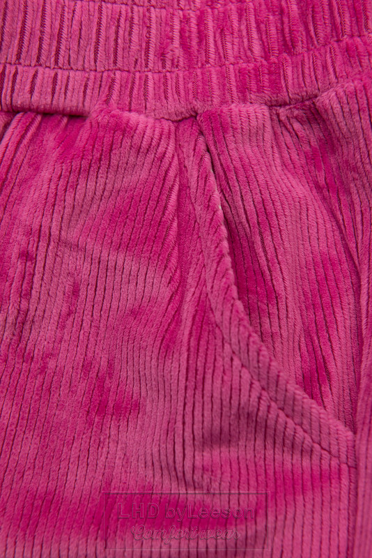 Różowe spodnie z troczkami w pasie