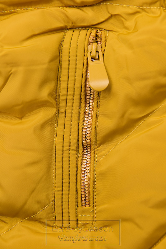 Pikowana kurtka przejściowa żółta