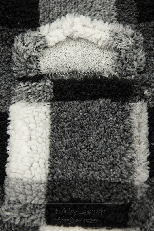 Czarno-biały koszulowy kardigan