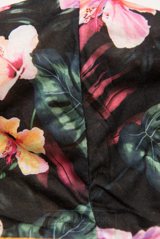 Czarna bluza z wzorem hibiskusa