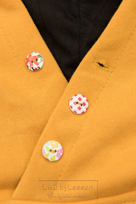 Bluza wkładana przez głowę żółta/szara/czarna