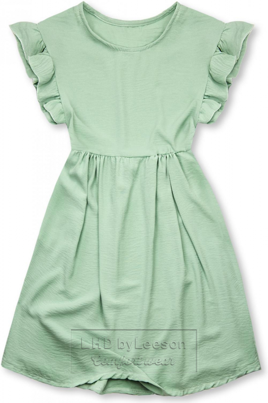 Miętowo-zielona letnia sukienka z wiskozy