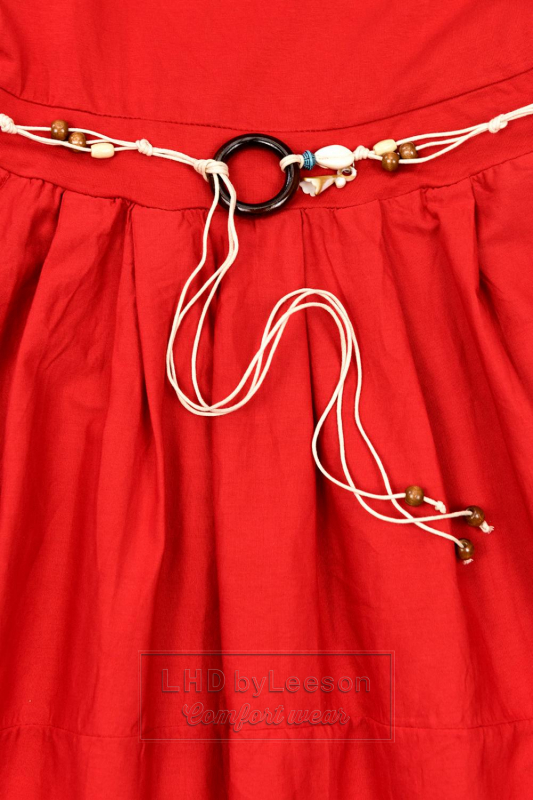 Czerwona midi sukienka w stylu basic