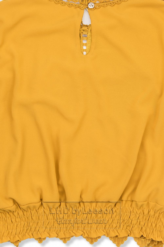 Żółta bluzka z koronką