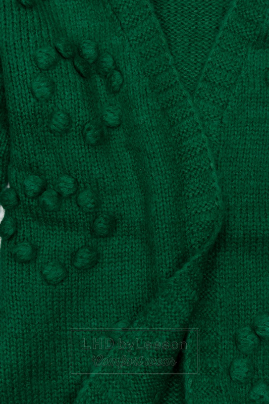 Zielony sweter z ozdobnymi bąblami