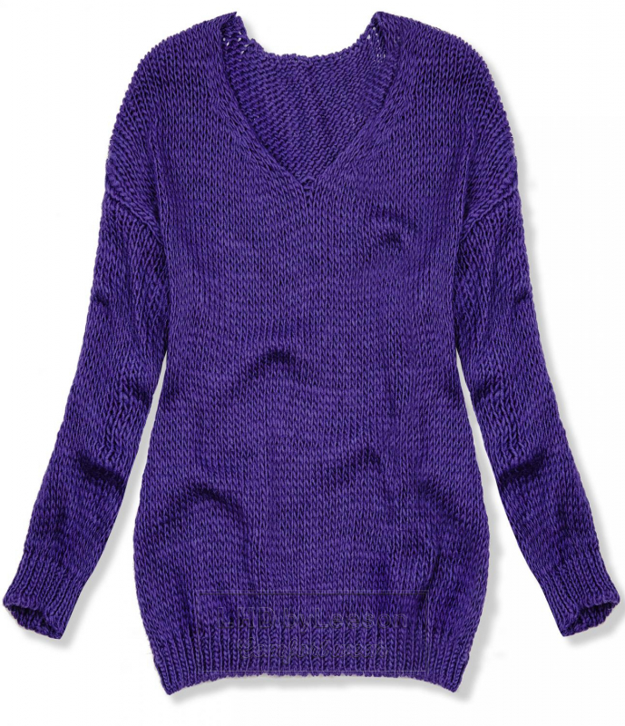 Fioletowy sweter z dzianiny