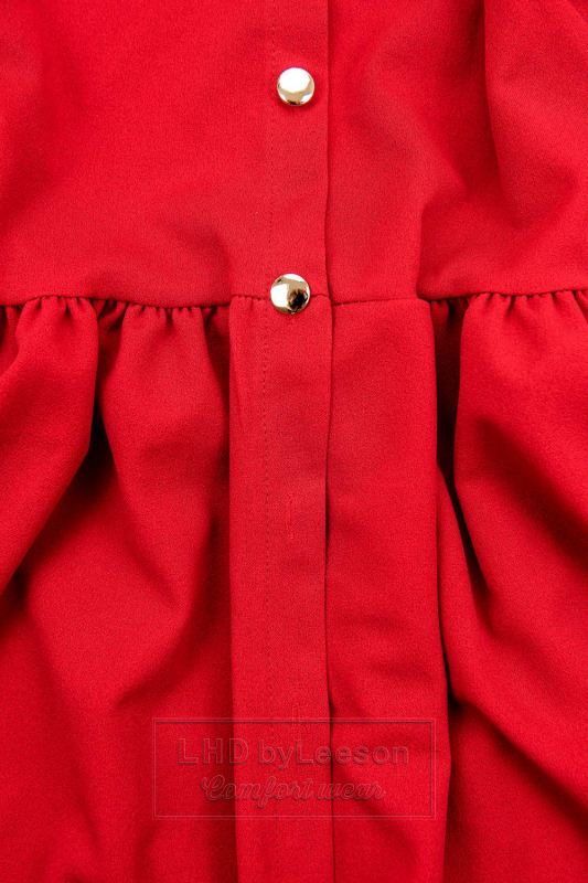Czerwona sukienka z wiązaniem w talii