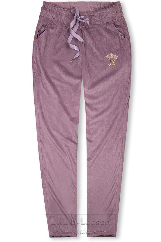 Fioletowe aksamitne spodnie dresowe