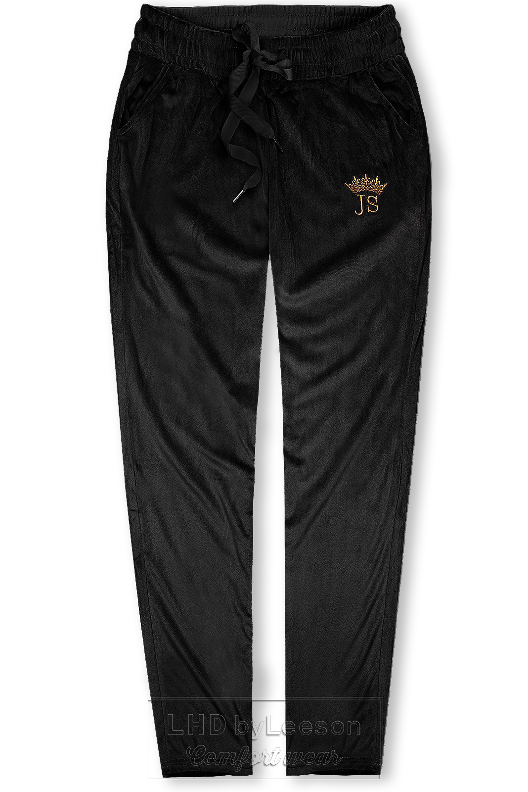 Czarne aksamitne spodnie dresowe