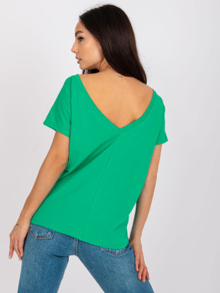 Zielony t-shirt basic z bawełny Fire