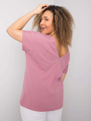 Różowe plus size t-shirt z bawełny