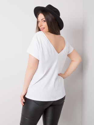 Biały plus size t-shirt z bawełny