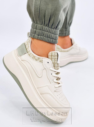 Sneakersy damskie pastelowe MOTIMES BEIGE GREEN