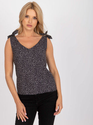 Stylowy czarny top z nadrukiem