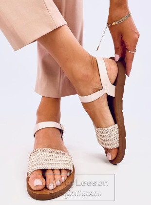 Sandałki w stylu boho SALINON OFF-WHITE