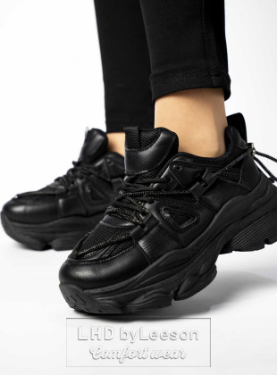 Sneakersy damskie na platformie LANCASIS BLACK