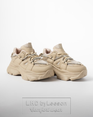 Sneakersy damskie na platformie LANCASIS BEIGE