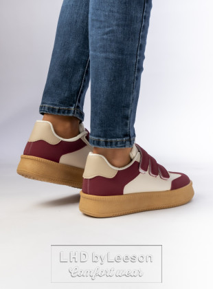 Damskie Sneakersy – Bordowe AURORA WINE