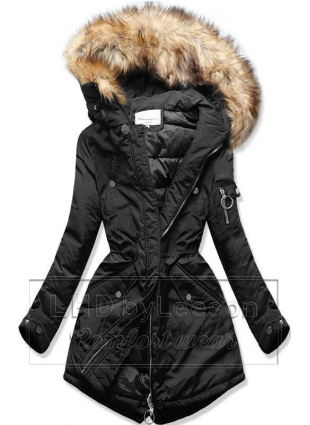 Zimowa kurtka z przeszyciami czarna