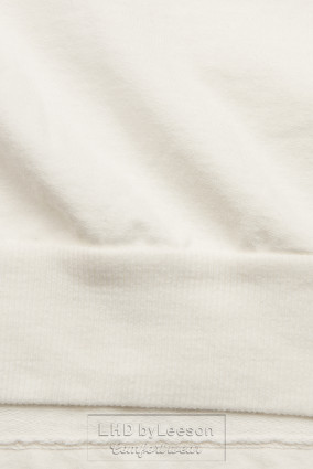 Śmietanowo-biała codzienna sukienka dresowa
