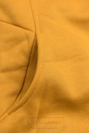 Żółta bluza z kwiatkowaną podszewką przy kapturze