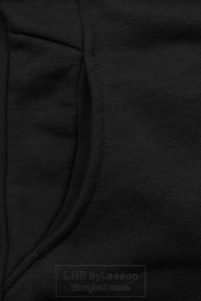 Czarna bluza z kwiatkowaną podszewką przy kapturze